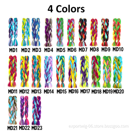 Ombre Jumbo Synthetic Braiding Hair Crochet Mix Colorful Synthetic Hair Extensions Jumbo Crochet Braids